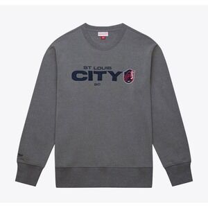 Men's Small‎ Gray St. Louis City MLS Mitchell & Ness Team Logo Fleece Sweatshirt